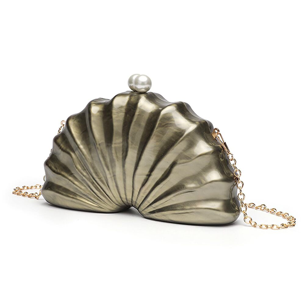 1550 Shell Clutch Purse Elegant Evening Bags with Detachable Chain - Picture 7 of 7